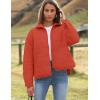 imageOmoone Womens Quilted Puffer Jacket Zip Up Oversized Lightweight Padded Down Coat OuterwearOrange Red