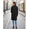 imageOmoone Womens Winter Wool Blend Coat Notch Lapel Mid Long Single Breasted Pea Coat Jacket OutwearBlack