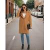 imageOmoone Womens Winter Wool Blend Coat Notch Lapel Mid Long Single Breasted Pea Coat Jacket OutwearCamel