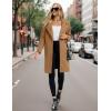 imageOmoone Womens Winter Wool Blend Coat Notch Lapel Mid Long Single Breasted Pea Coat Jacket OutwearCamel