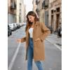 imageOmoone Womens Winter Wool Blend Coat Notch Lapel Mid Long Single Breasted Pea Coat Jacket OutwearCamel