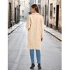 imageOmoone Womens Winter Wool Blend Coat Notch Lapel Mid Long Single Breasted Pea Coat Jacket OutwearCream White