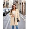 imageOmoone Womens Winter Wool Blend Coat Notch Lapel Mid Long Single Breasted Pea Coat Jacket OutwearCream White