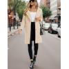 imageOmoone Womens Winter Wool Blend Coat Notch Lapel Mid Long Single Breasted Pea Coat Jacket OutwearCream White