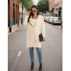 imageOmoone Womens Winter Wool Blend Coat Notch Lapel Mid Long Single Breasted Pea Coat Jacket OutwearCream White