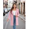 imageOmoone Womens Winter Wool Blend Coat Notch Lapel Mid Long Single Breasted Pea Coat Jacket OutwearPink