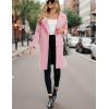imageOmoone Womens Winter Wool Blend Coat Notch Lapel Mid Long Single Breasted Pea Coat Jacket OutwearPink