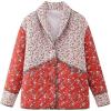 imageOmoone Womens Quilted Lightweight Jackets Cropped Floral Packable Puffer Jacket Winter CoatRed