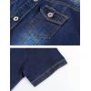 imageOmoone Womens Summer Short Sleeve Crop Denim Trucker Jacket Jean Coat TopsDenim Blue
