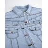 imageOmoone Womens Summer Short Sleeve Crop Denim Trucker Jacket Jean Coat TopsLight Blue