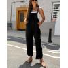 imageOmoone Women Sleeveless Cotton Straps Baggy Jumpsuit Overalls Casual Summer Bib Rompers Pockets 3124BlackM