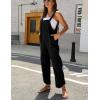 imageOmoone Women Sleeveless Cotton Straps Baggy Jumpsuit Overalls Casual Summer Bib Rompers Pockets 3124BlackM