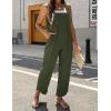 imageOmoone Women Sleeveless Straps Baggy Jumpsuit Overalls Casual Summer Bib Rompers PocketsGreen