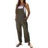 imageOmoone Women Sleeveless Cotton Straps Baggy Jumpsuit Overalls Casual Summer Bib Rompers Pockets 3124GreenM