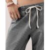 imageOmoone Womens Barrel Leg Sweatpant Striped High Waist Drawstring Baggy Denim Pants Casual Jeans Trousers with PocketsBlack