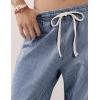 imageOmoone Womens Barrel Leg Sweatpant Striped High Waist Drawstring Baggy Denim Pants Casual Jeans Trousers with PocketsDarkblue