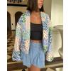 imageOmoone Womens Quilted Jacket Cardigan Lightweight Floral Print Open Front Padded Puffer Jackets 395001GreenS