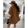 imageOmoone Teddy Fuzzy Fleece Coats for Women 2025 Oversized Cap Sleeve Faux Fur Winter Sherpa Vest Jacket with PocketsCaramel