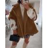 imageOmoone Teddy Fuzzy Fleece Coats for Women 2025 Oversized Cap Sleeve Faux Fur Winter Sherpa Vest Jacket with PocketsCaramel