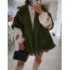 imageOmoone Teddy Fuzzy Fleece Coats for Women 2025 Oversized Cap Sleeve Faux Fur Winter Sherpa Vest Jacket with PocketsGreen