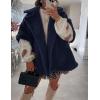 imageOmoone Teddy Fuzzy Fleece Coats for Women 2025 Oversized Cap Sleeve Faux Fur Winter Sherpa Vest Jacket with PocketsNavy
