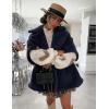 imageOmoone Teddy Fuzzy Fleece Coats for Women 2025 Oversized Cap Sleeve Faux Fur Winter Sherpa Vest Jacket with PocketsNavy