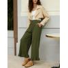 imageOmoone Womens Corduroy Pants Wide Leg Ruffled Hem Elastic Waist Lounge Cord Pants with PocketsDark Green