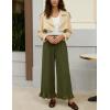 imageOmoone Womens Corduroy Pants Wide Leg Ruffled Hem Elastic Waist Lounge Cord Pants with PocketsDark Green